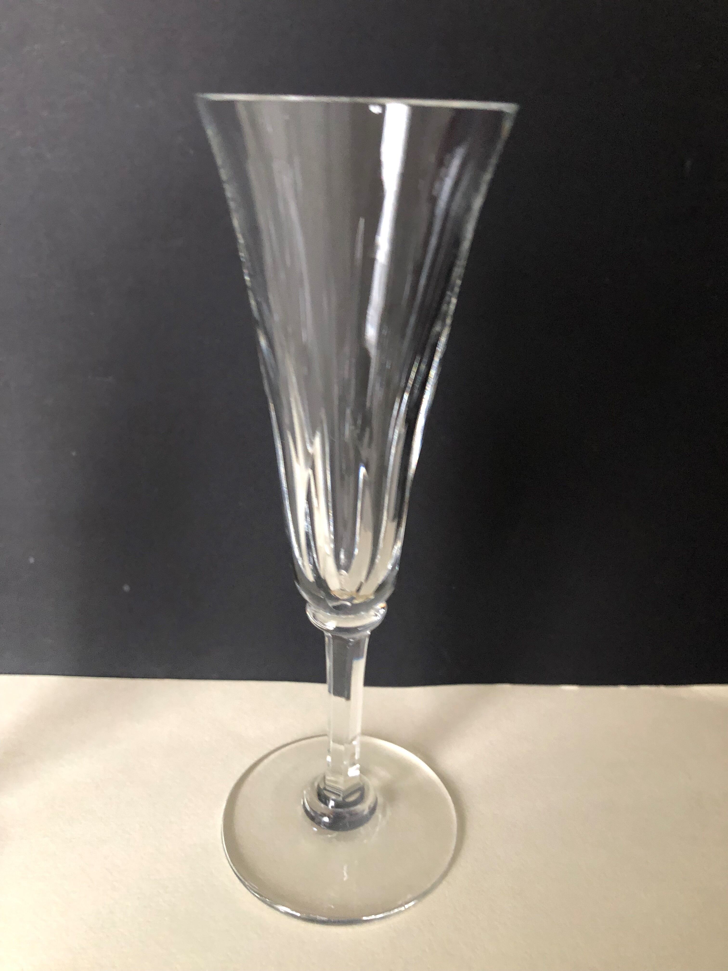 6 Saint Louis crystal champagne flutes