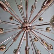 Lustre Sputnik en métal chromé, design Space Age, 1960