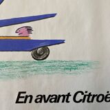 Original poster "En avant Citroën, l'aérodynamiquesme" Raymond Savignac 35x49cm 1981