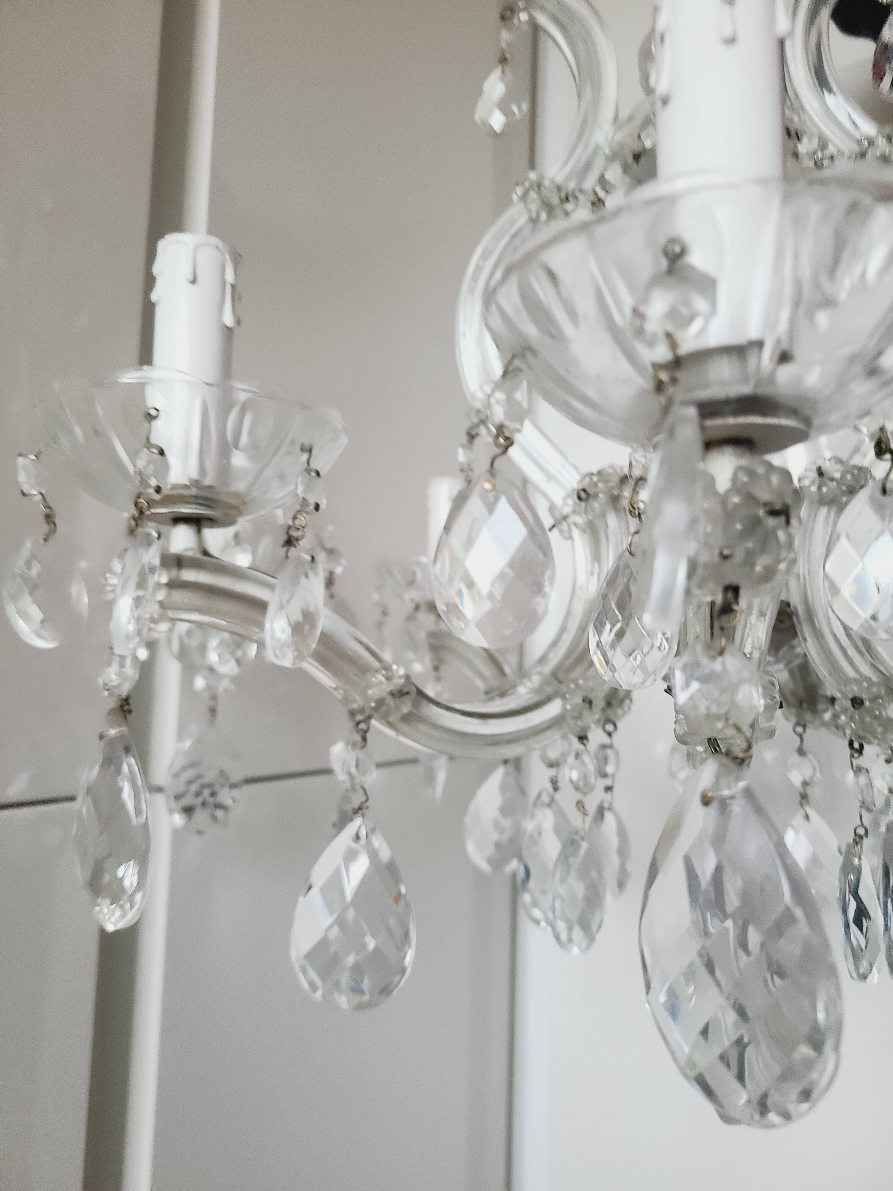 Antique crystal chandelier with 8 lights, 68 x 56 cm