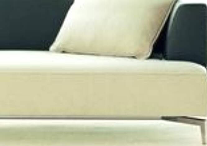 High-end 3-seater leather and fabric sofa