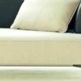 High-end 3-seater leather and fabric sofa