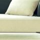 High-end 3-seater leather and fabric sofa