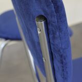 4 chairs 1960 formica velvet blue