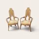Pair of 1970s Italian design armchairs, made of bent bamboo.