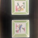 Pair of handcrafted ceramic pocket trays Birds & f