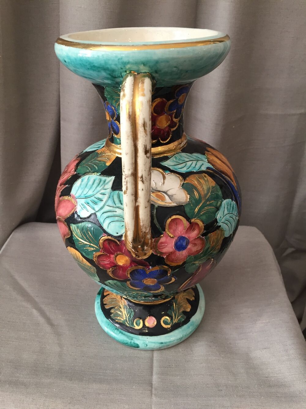 Vase amphore monaco a decor floral