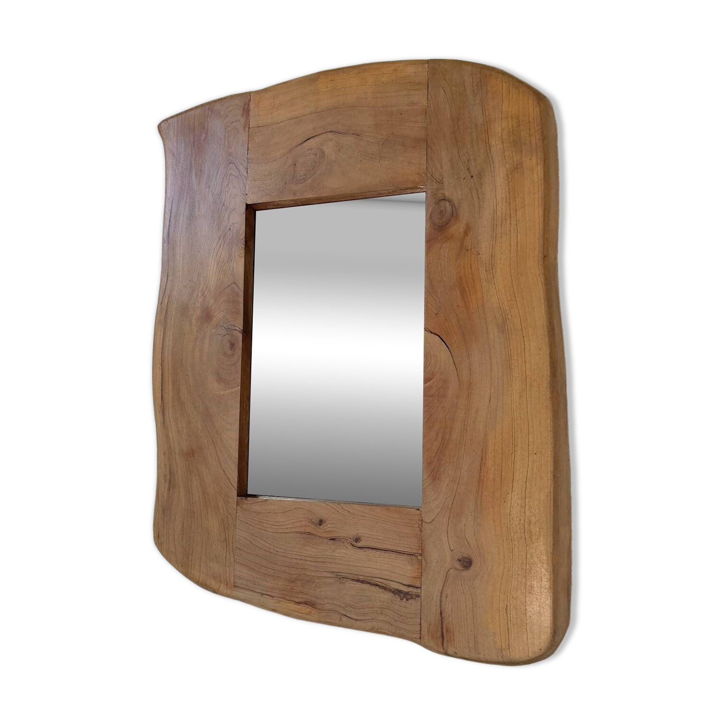 Brutalist organic mirror wood 1960s