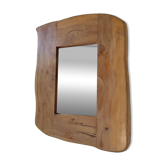 Brutalist organic mirror wood 1960s