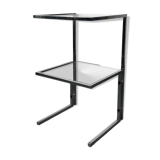 End table in chrome and smoked glass