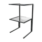 Bout de canapé en chrome et verre fumé