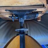 Baumann wood leather armchair