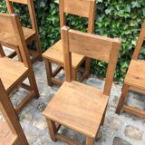 6 solid oak chairs