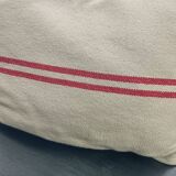 Red striped hemp cushion