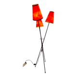Vintage floor lamp 1950-1960 black metal with tripod base with 3 heads
