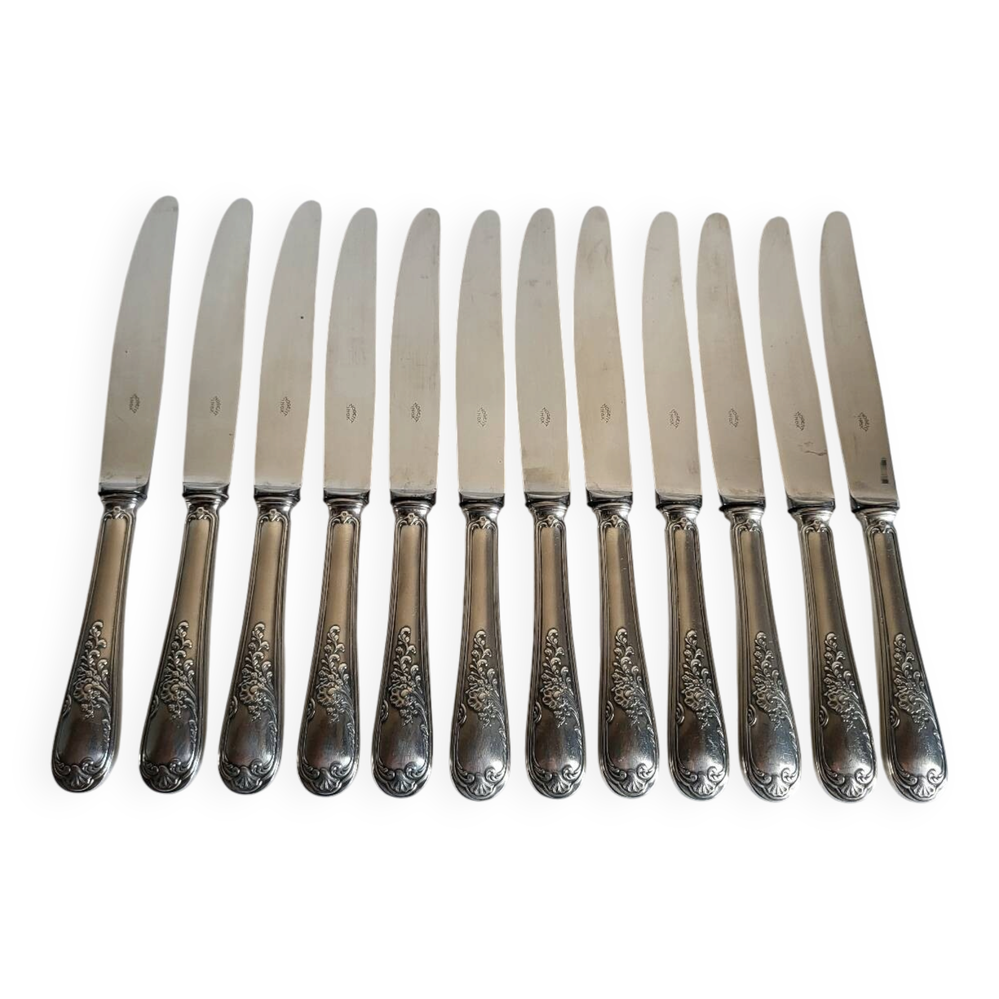 12 silver-plated table knives with stainless steel blades nogent
