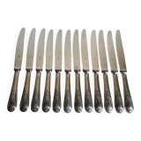 12 silver-plated table knives with stainless steel blades nogent