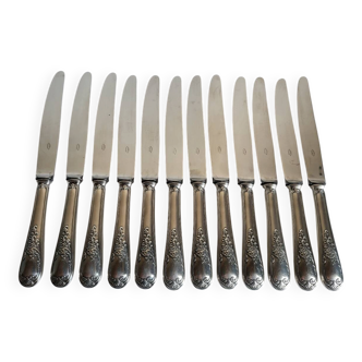 12 silver-plated table knives with stainless steel blades nogent