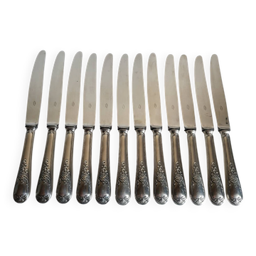 12 silver-plated table knives with stainless steel blades nogent