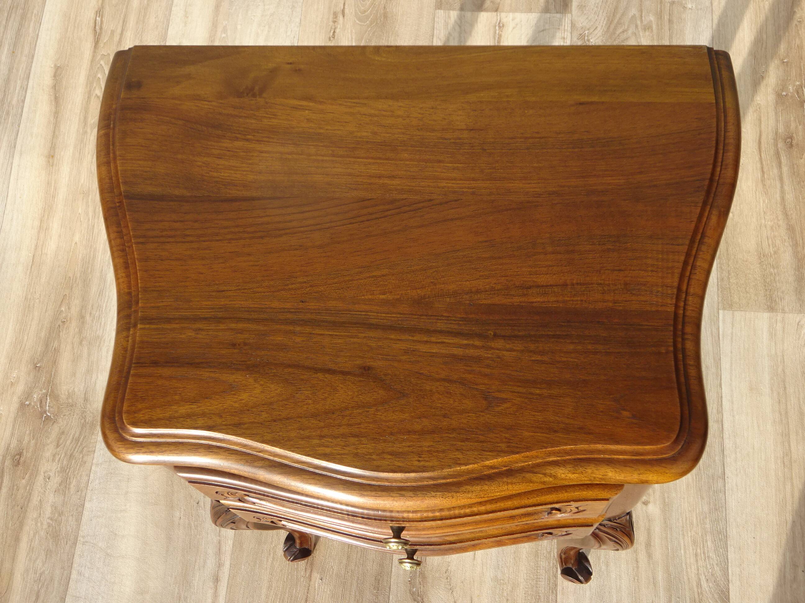 Small walnut bedside table in Louis XV style.