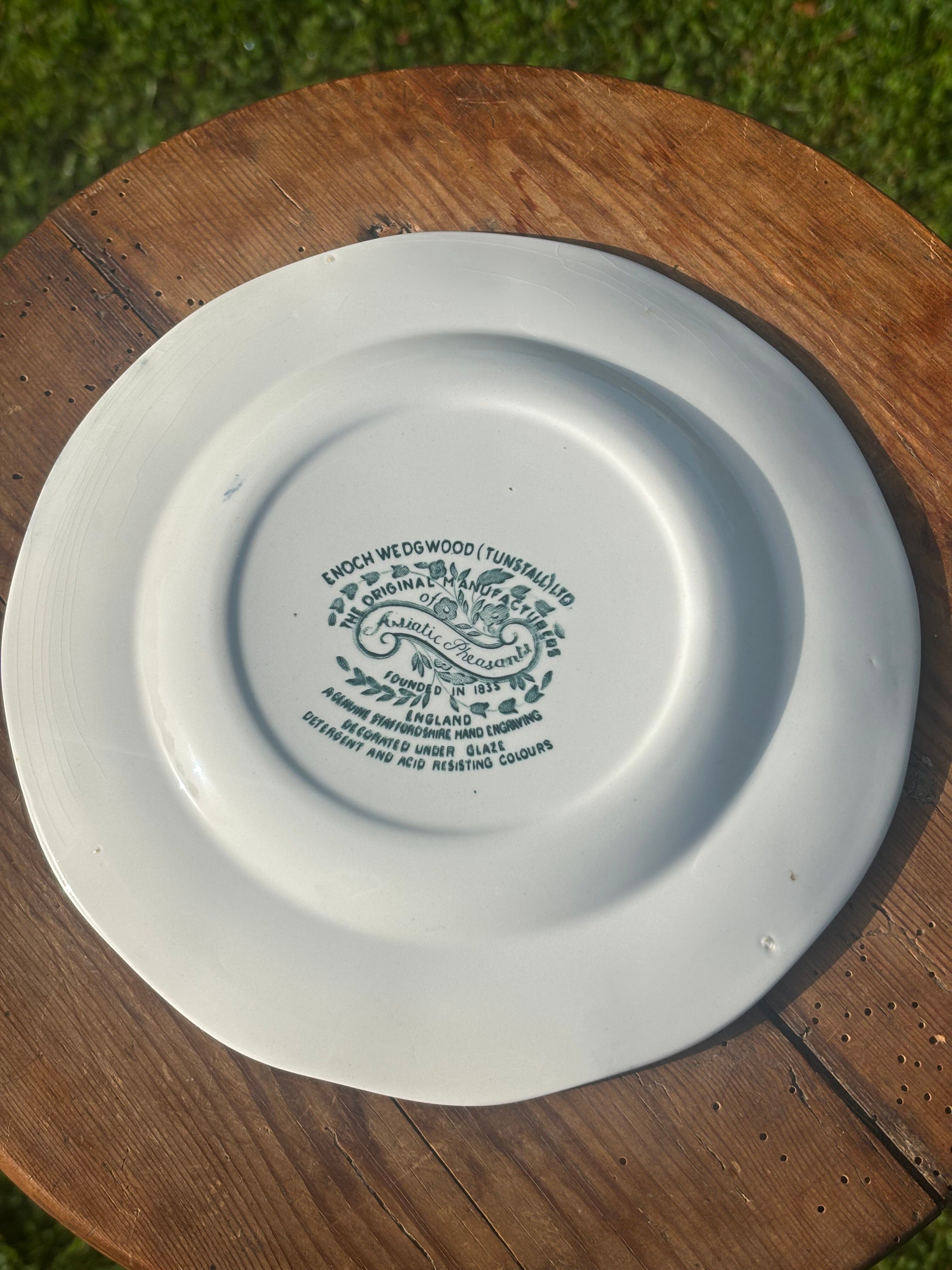 Dessert plate Enoch Wedgwood Asiatic Pheasants green