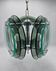 Suspension space age in thick grey-green smoked glass, in the style of Fontana.