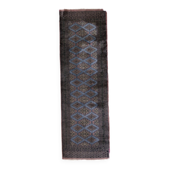 Tapis coureur vintage ouzbek Boukhara fait main en laine – 75 x 244 cm