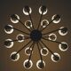 Fog & Mørup 18-Arm Brass and Opaline Glass Tulip Chandelier