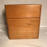 Wooden old organizer of vintage sheets