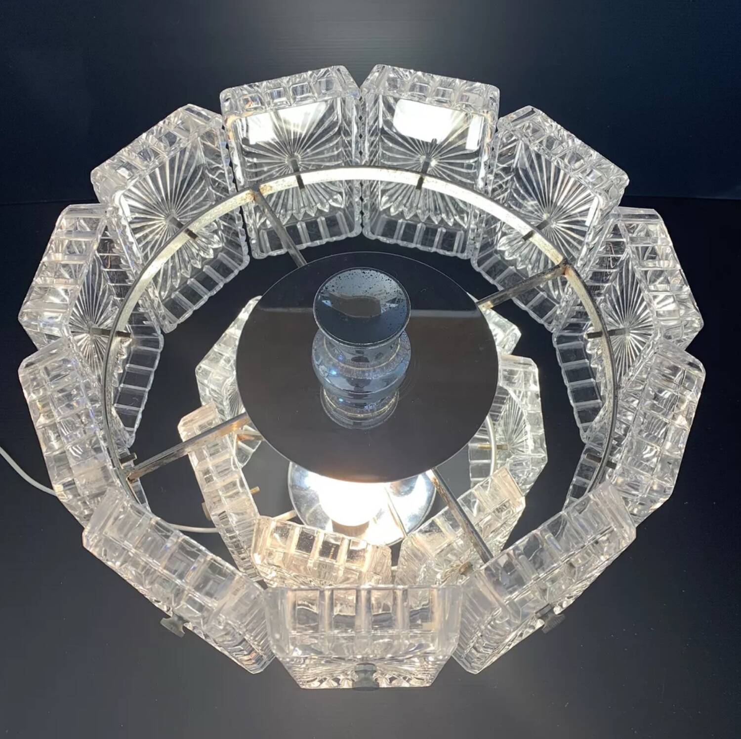 3-light crystal lamp, Italy 1960