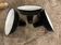3 industrial lampshades enamelled sheet metal