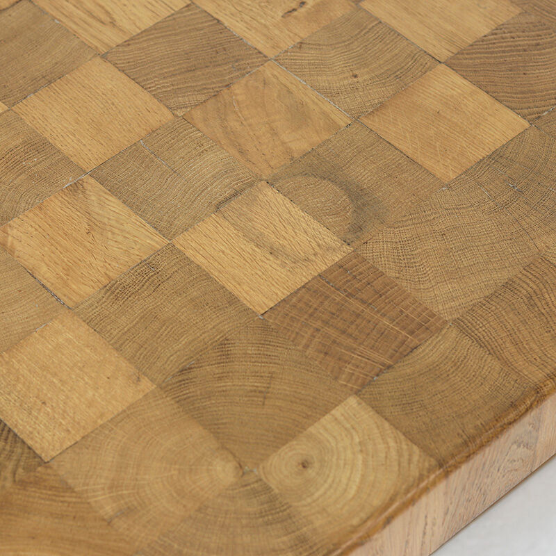 Rustic Vintage Brutalist Mid-Century Coffee Table in Oak