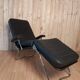Long chair relax vintage skaï noir by condor-pParis 1970