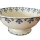 Large antique pedestal salad bowl in Gien earthenware.