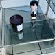 Coffee table / chrome and smoked glass by Max Sauze