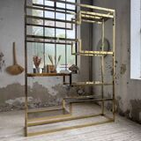 Brass shelf 1970 Belgo Chrom regency