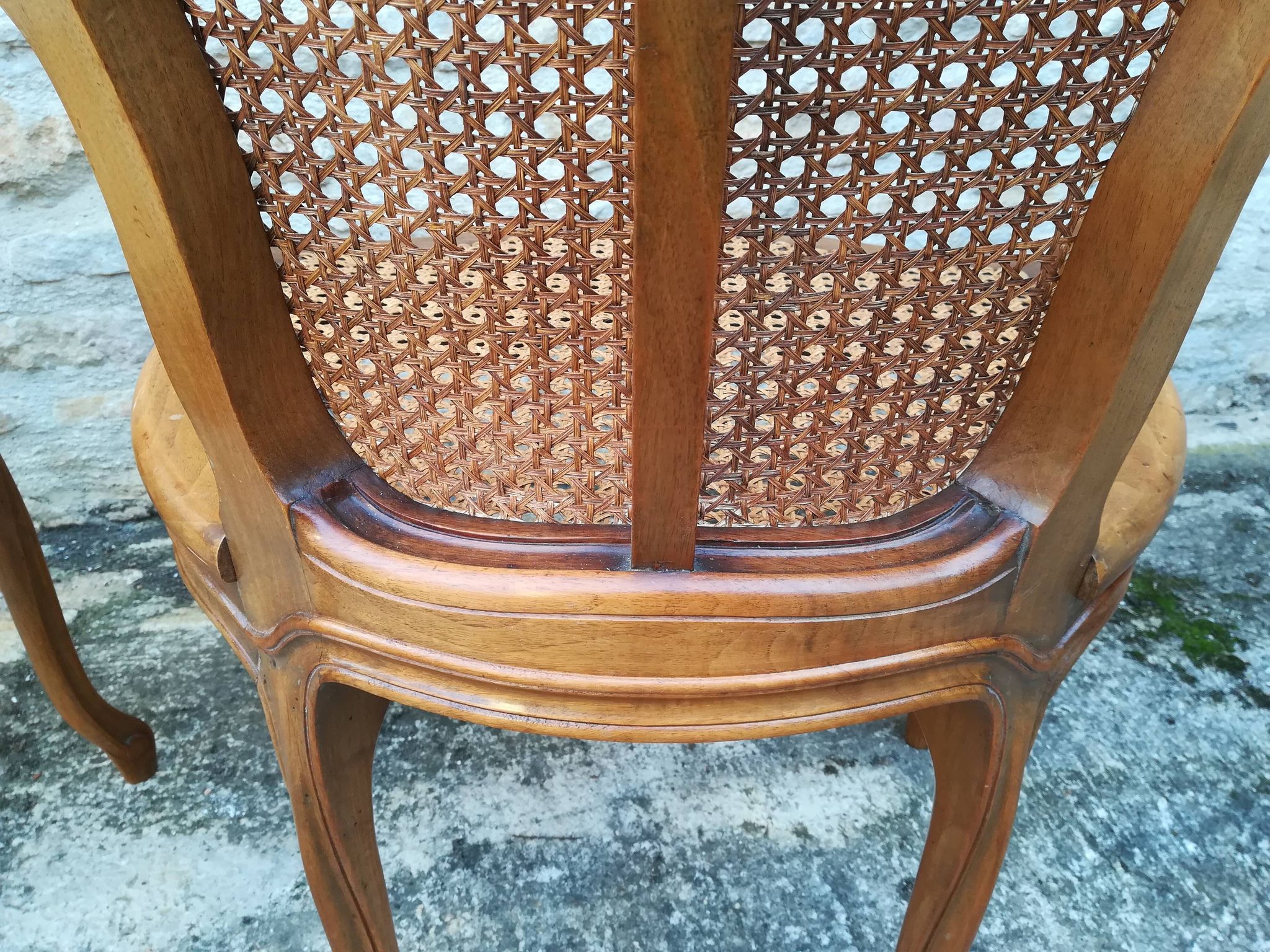 Caned armchairs in Louis XV style