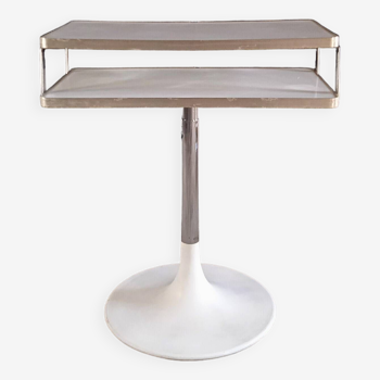 Designer tulip foot pedestal table from the 70s