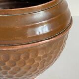 Planter by villedieu in vintage brown patinated copper