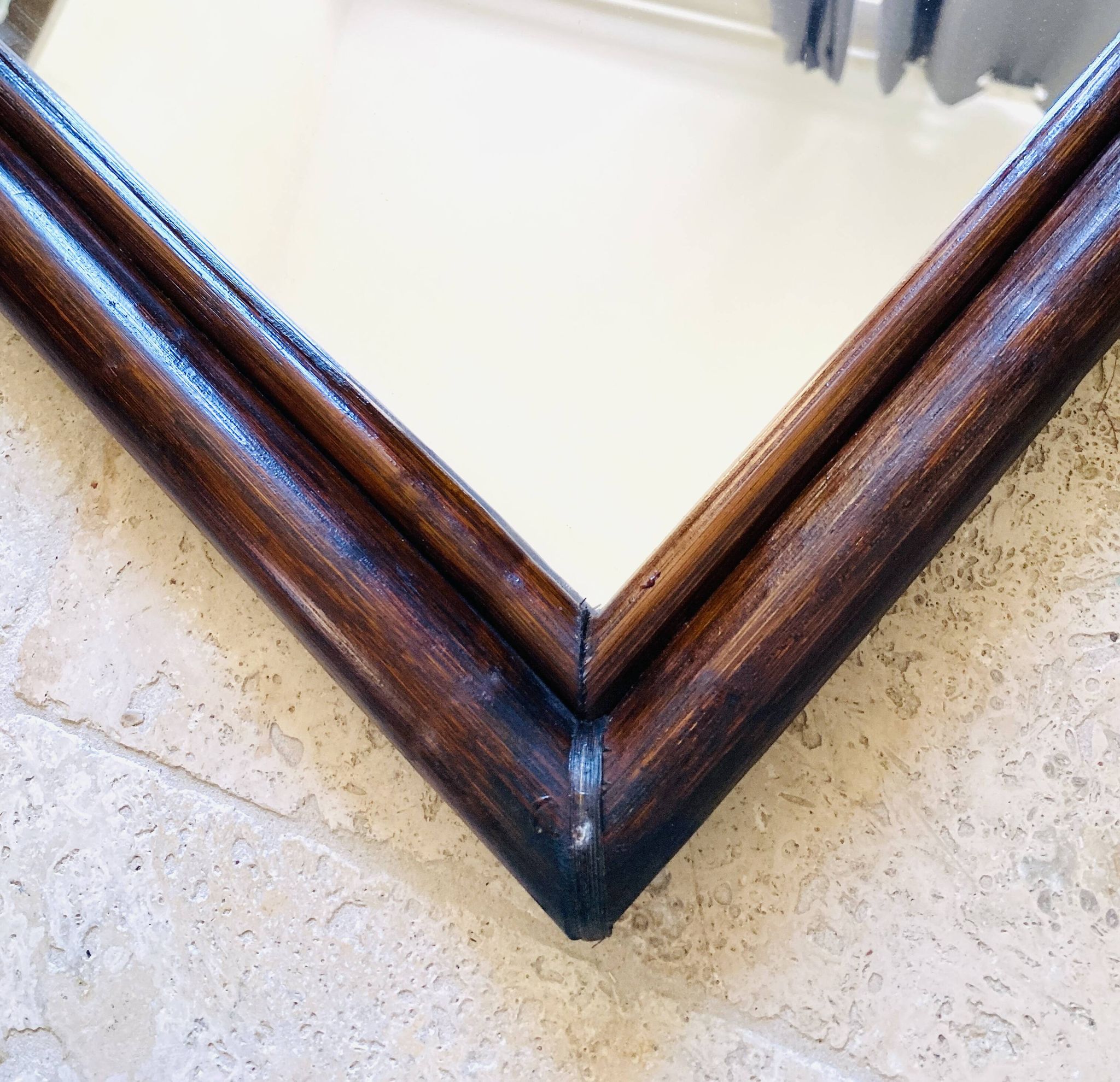 Miroir bois 37x60 cm, années 80