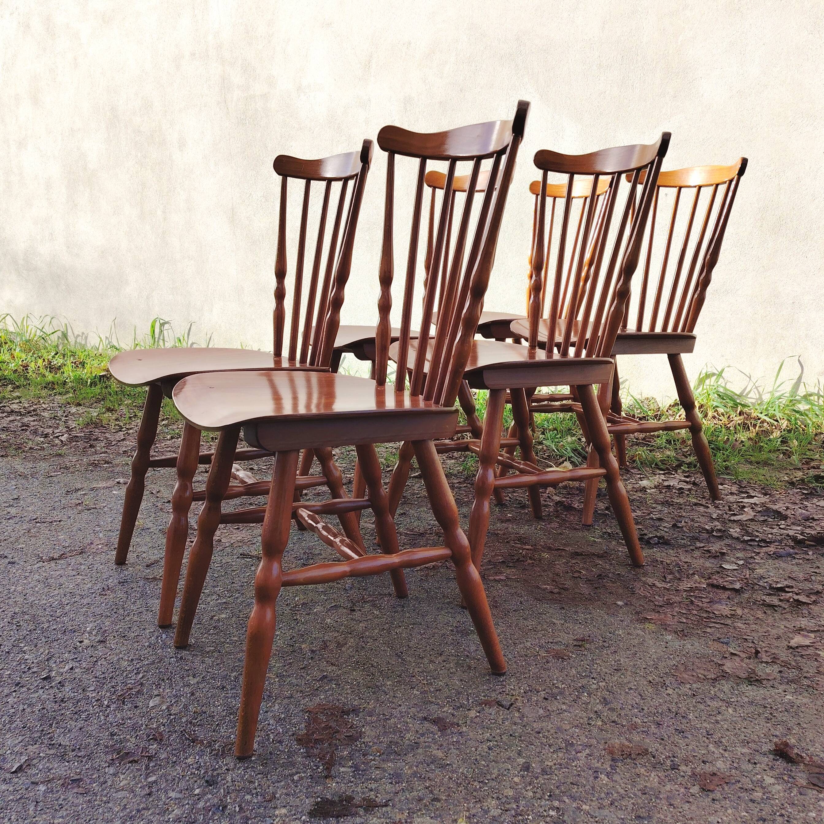Lot of 6 Baumann chairs, Tacoma model, vintage, bistro.