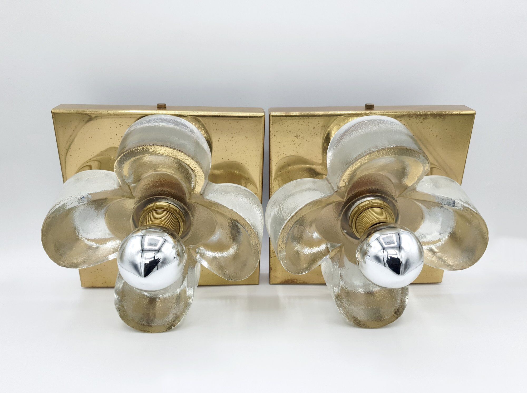 Pair of vintage wall lamps by Sische Lighting, 70's