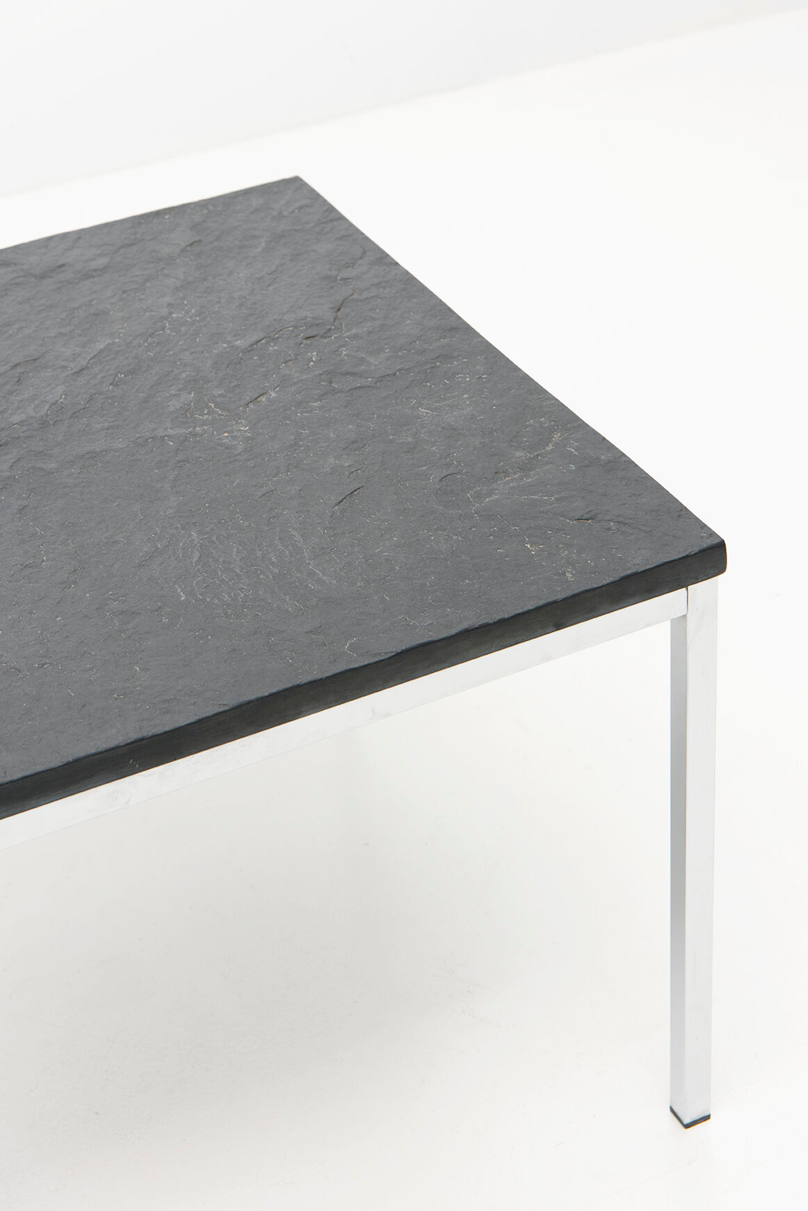 Square Modernist Low Table in Slate - 1950's