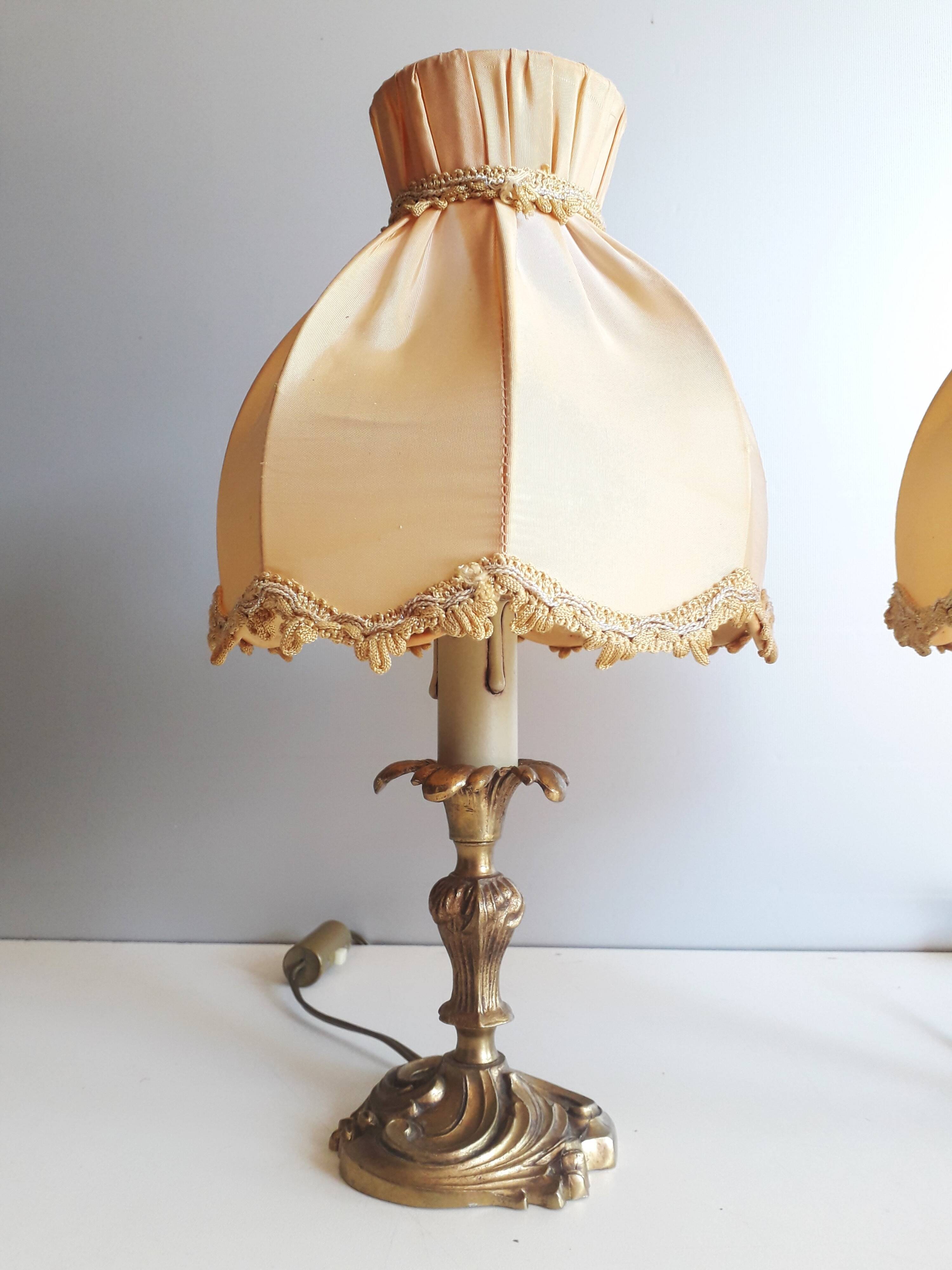 Paire de lampes de chevet/ à poser - bronze doré