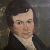 Oil on canvas man 19th century signed on the back