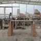Sculptural solid stone desk / console
