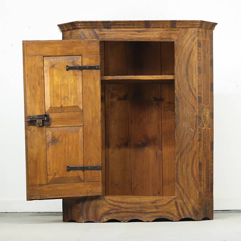 Painted Folk Art Bridal Cupboard