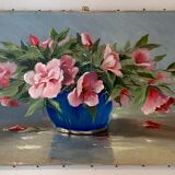 Old painting, still life with seringats, signed and dated 1953