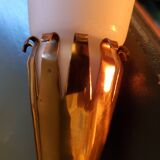 Art deco metal and opaline wall light