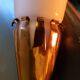Art deco metal and opaline wall light